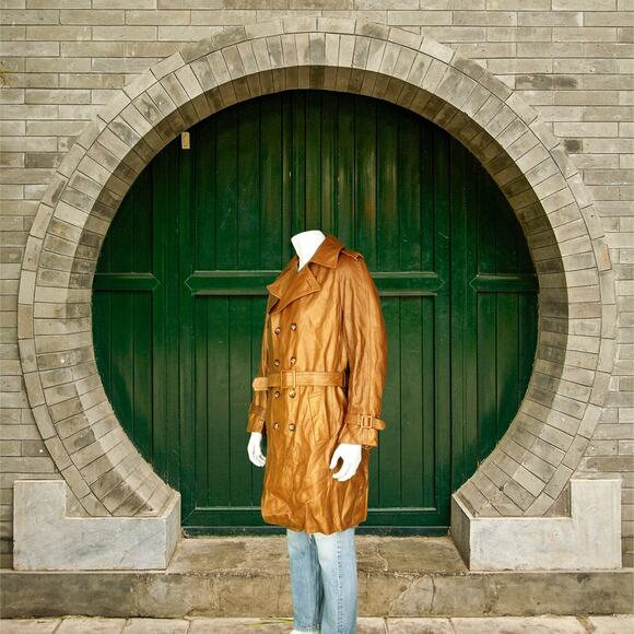 Sears Pacific Garments Nestels of Canada Caramel Leather Coat M - Picture 3 of 11